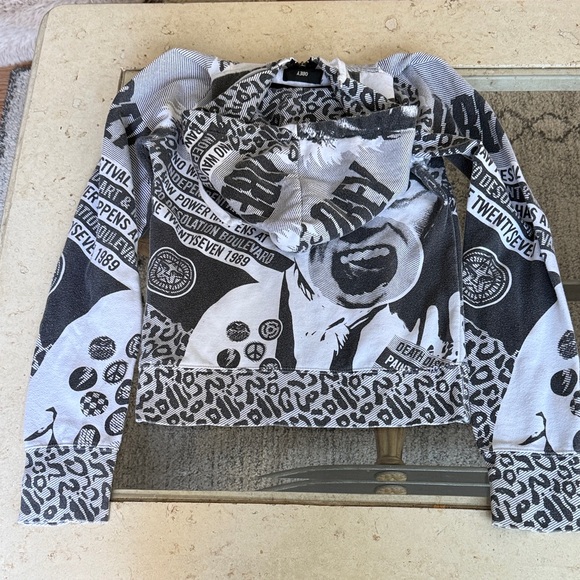 OBEY Black & White Zip Hoodie - Picture 6 of 6